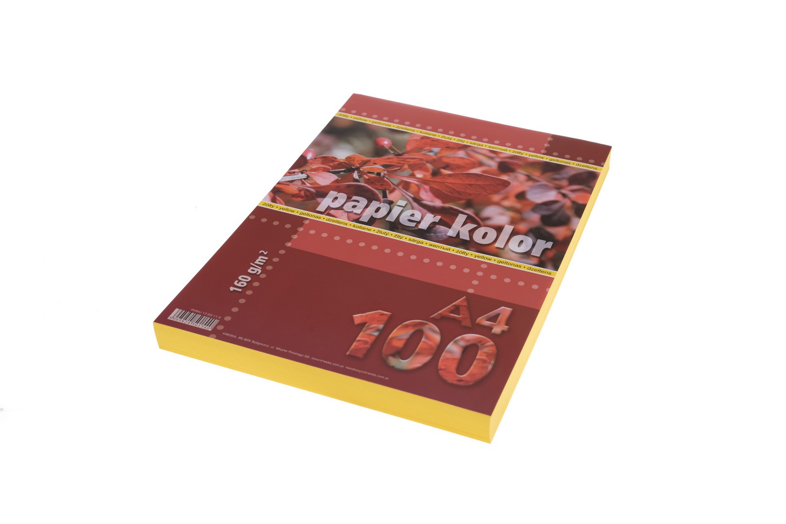 Papier ksero A4 160g 100ark. żółty